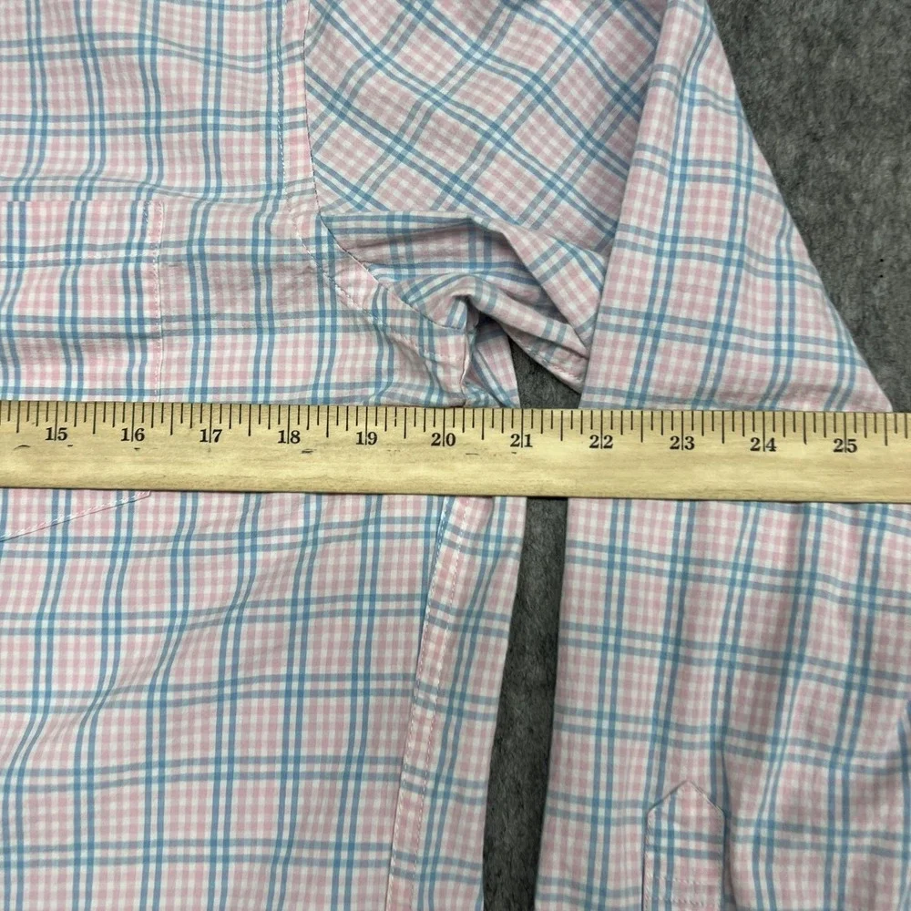 J Crew Shirt Mens M Pink Blue Plaid Flex Washed Slim Button Down Casual Preppy